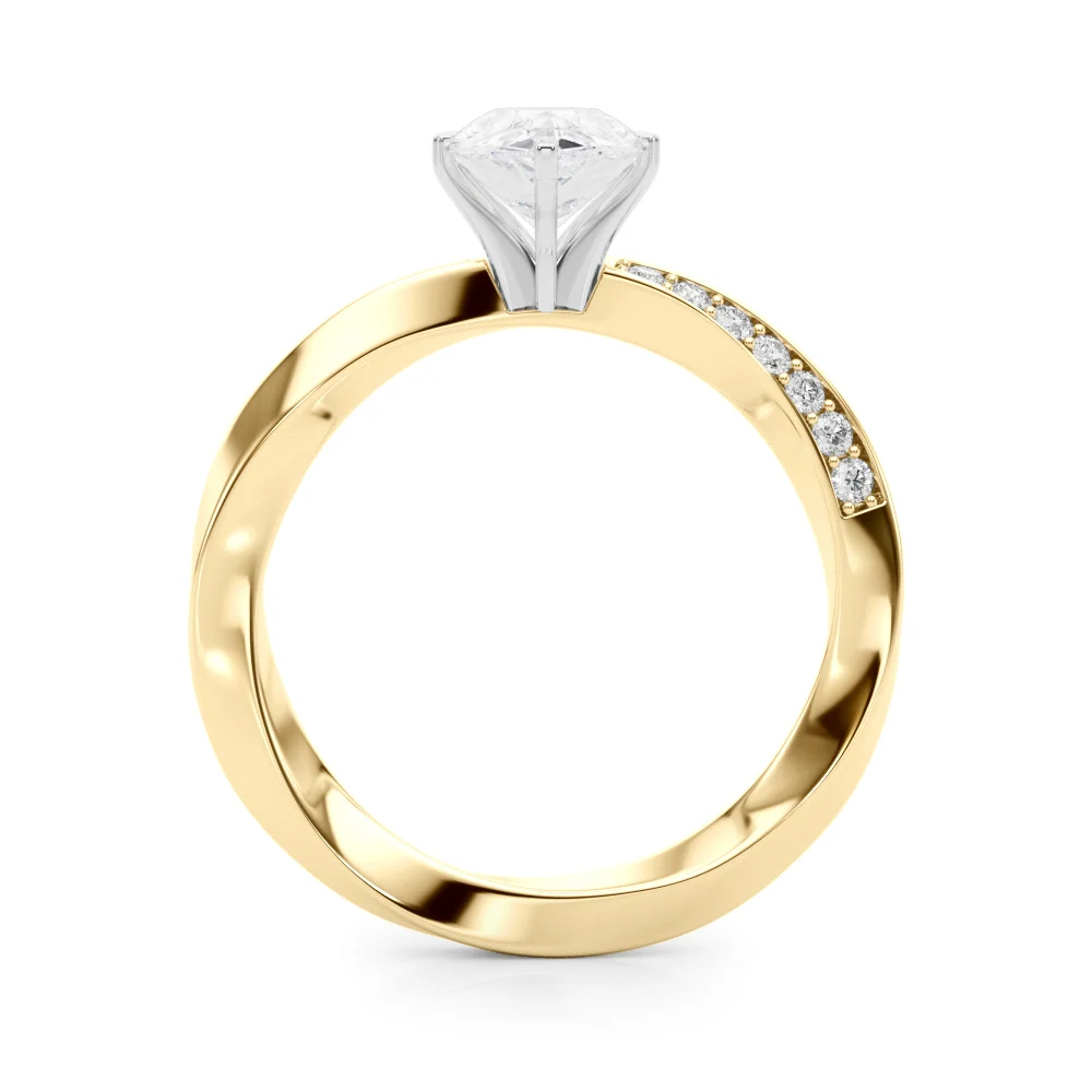 Single Row Twisted Prong Engagement Ring - Image 47