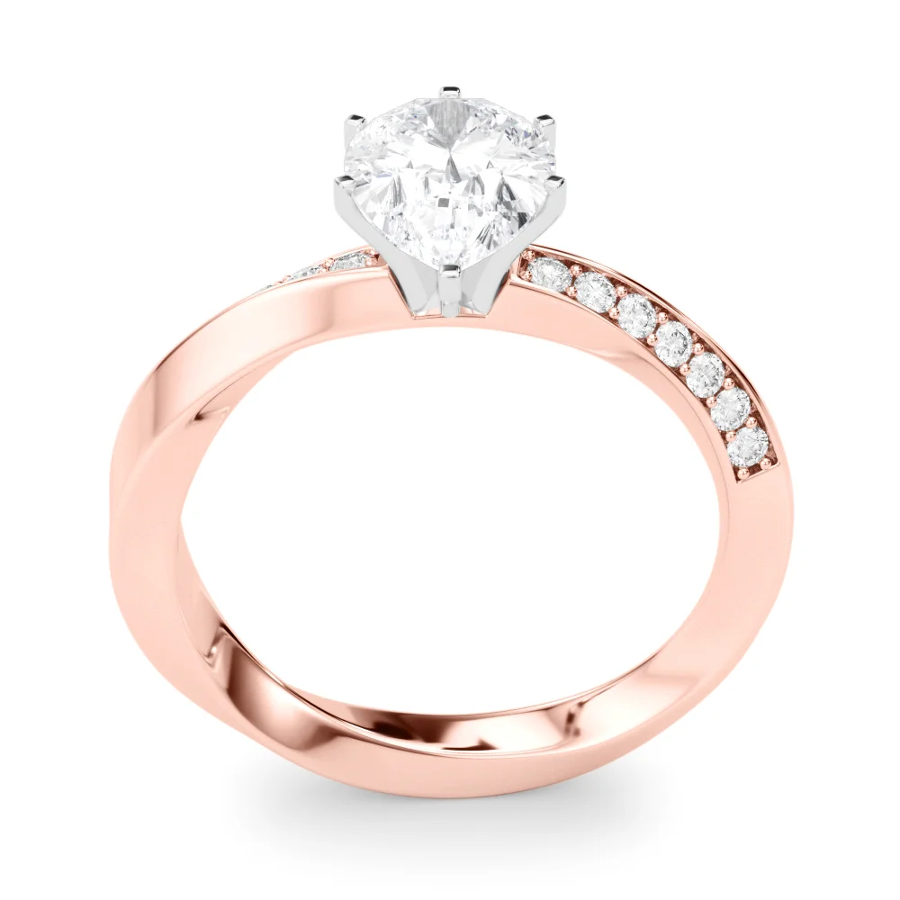 Single Row Twisted Prong Engagement Ring - Image 103