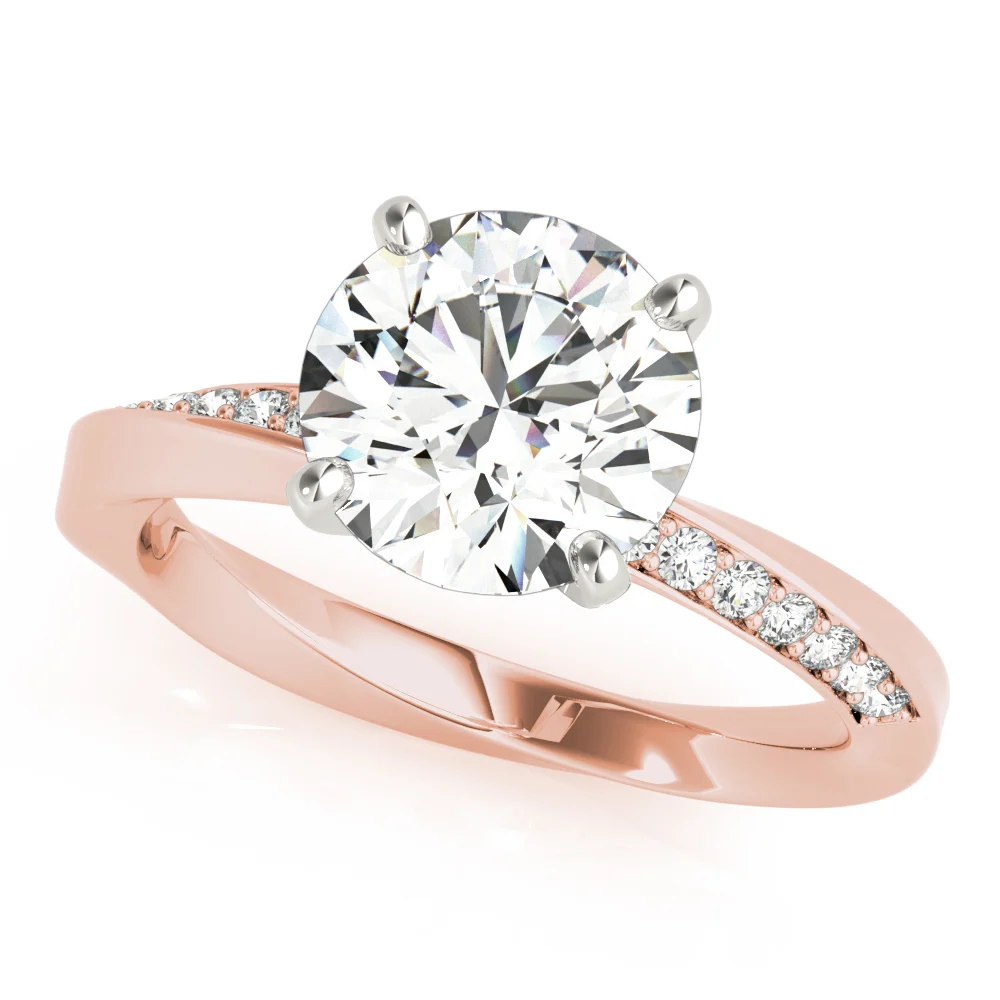 Single Row Twisted Prong Engagement Ring - Image 77