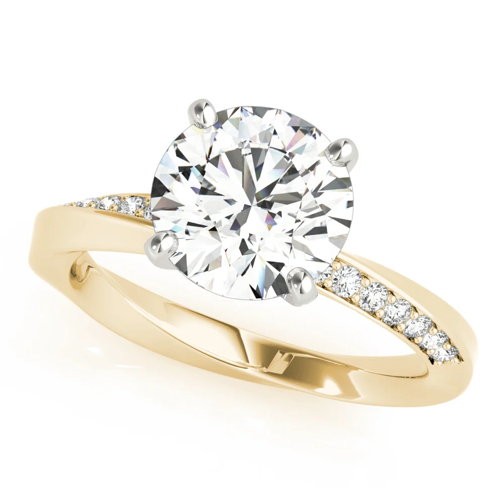 Single Row Twisted Prong Engagement Ring - Image 42