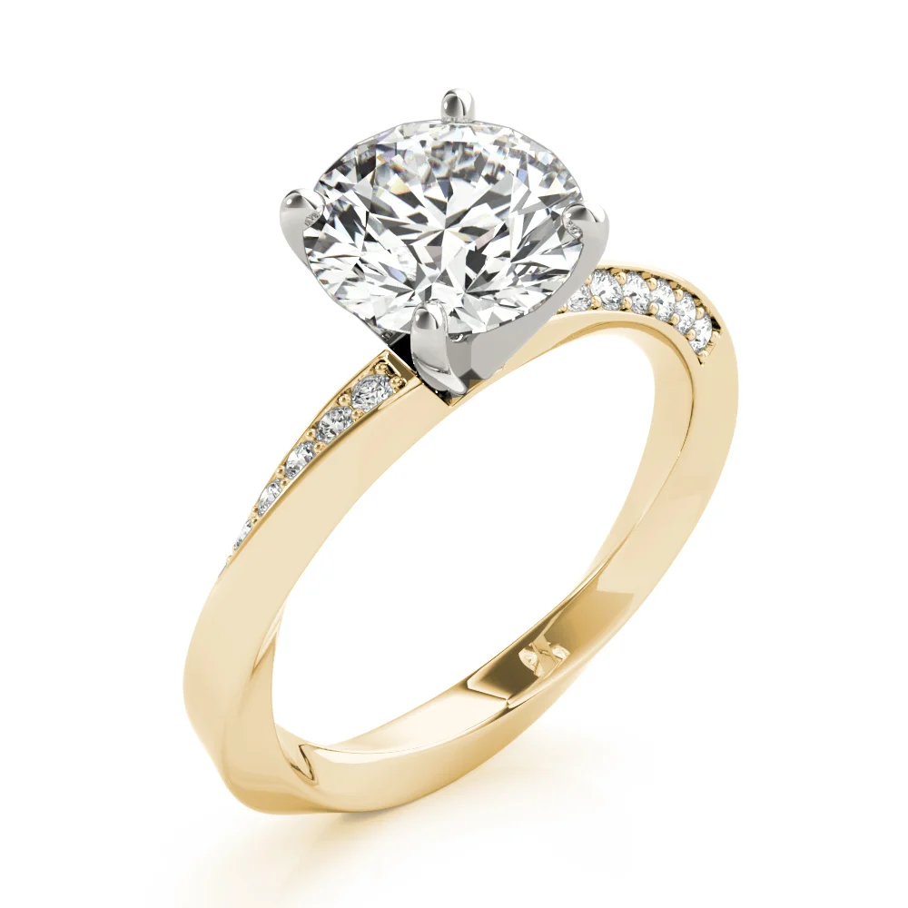 Single Row Twisted Prong Engagement Ring - Image 63
