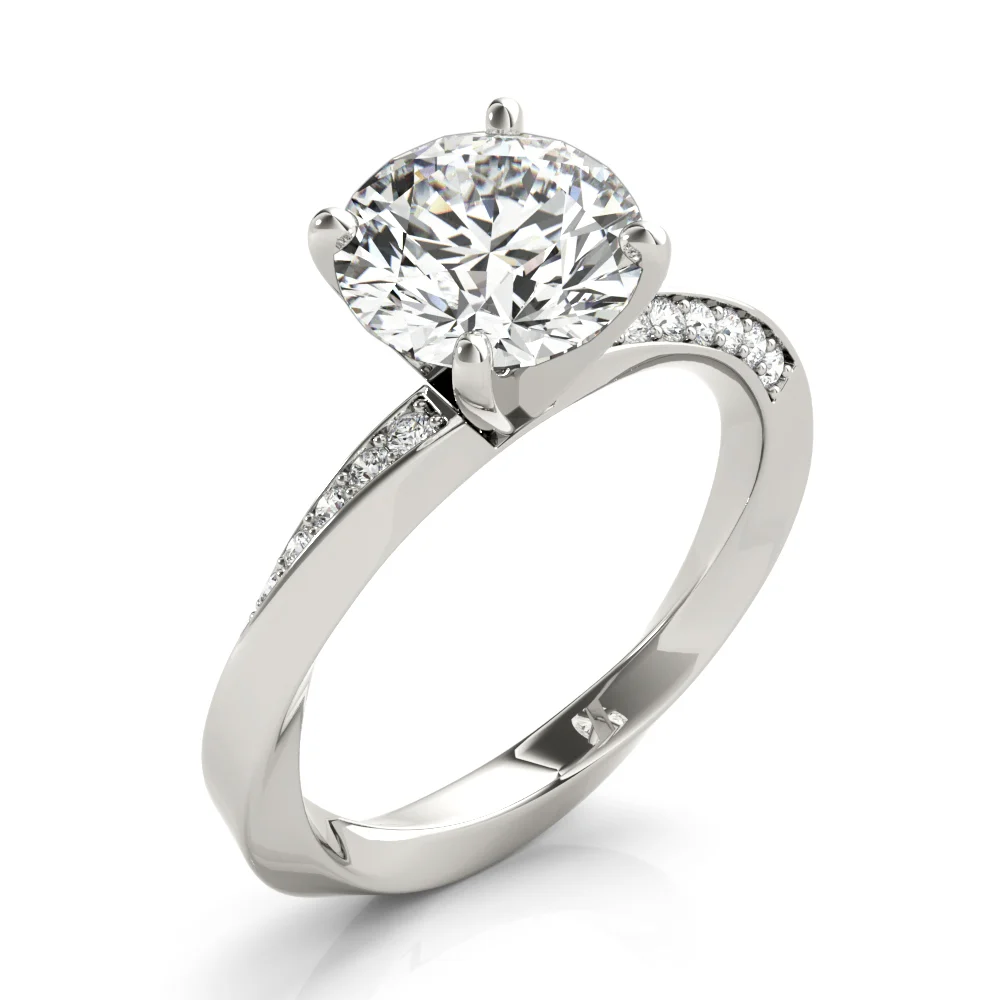 Single Row Twisted Prong Engagement Ring - Image 28