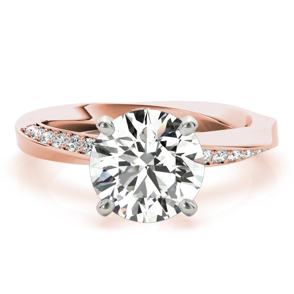 Single Row Twisted Prong Engagement Ring - Image 91
