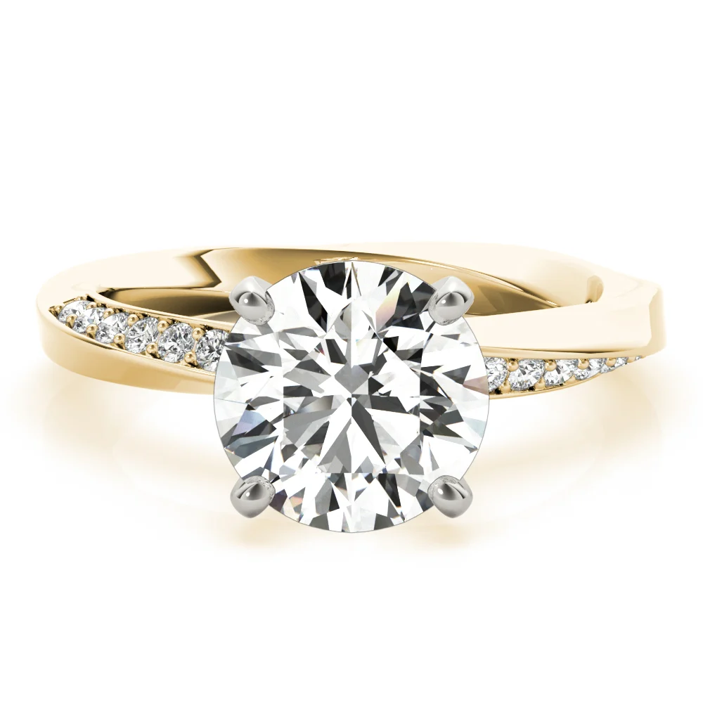 Single Row Twisted Prong Engagement Ring - Image 56