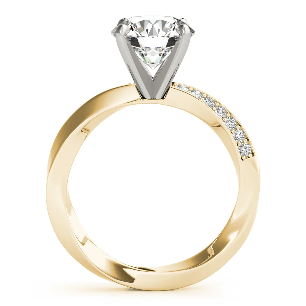 Single Row Twisted Prong Engagement Ring - Image 49