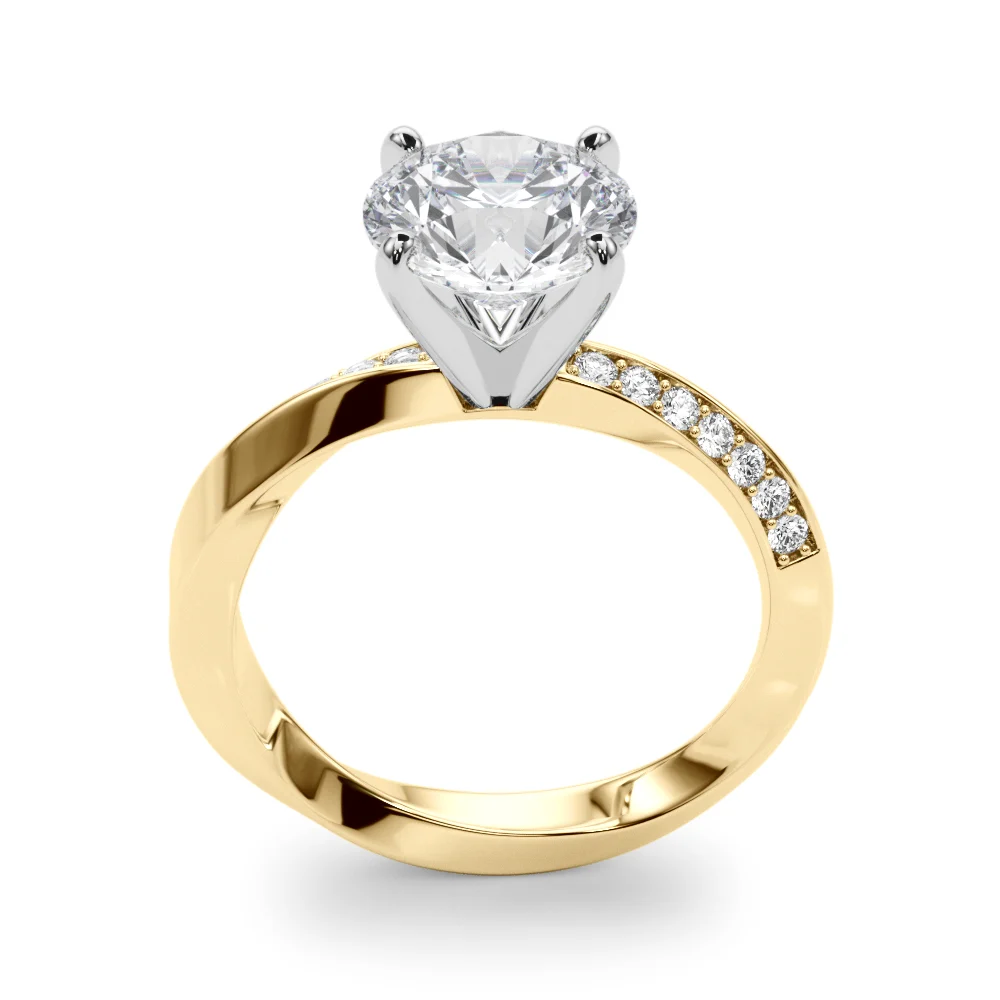 Single Row Twisted Prong Engagement Ring - Image 70