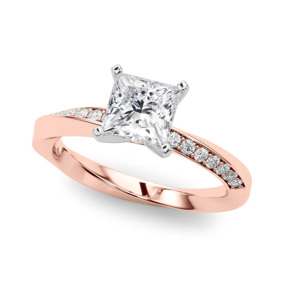 Single Row Twisted Prong Engagement Ring - Image 76