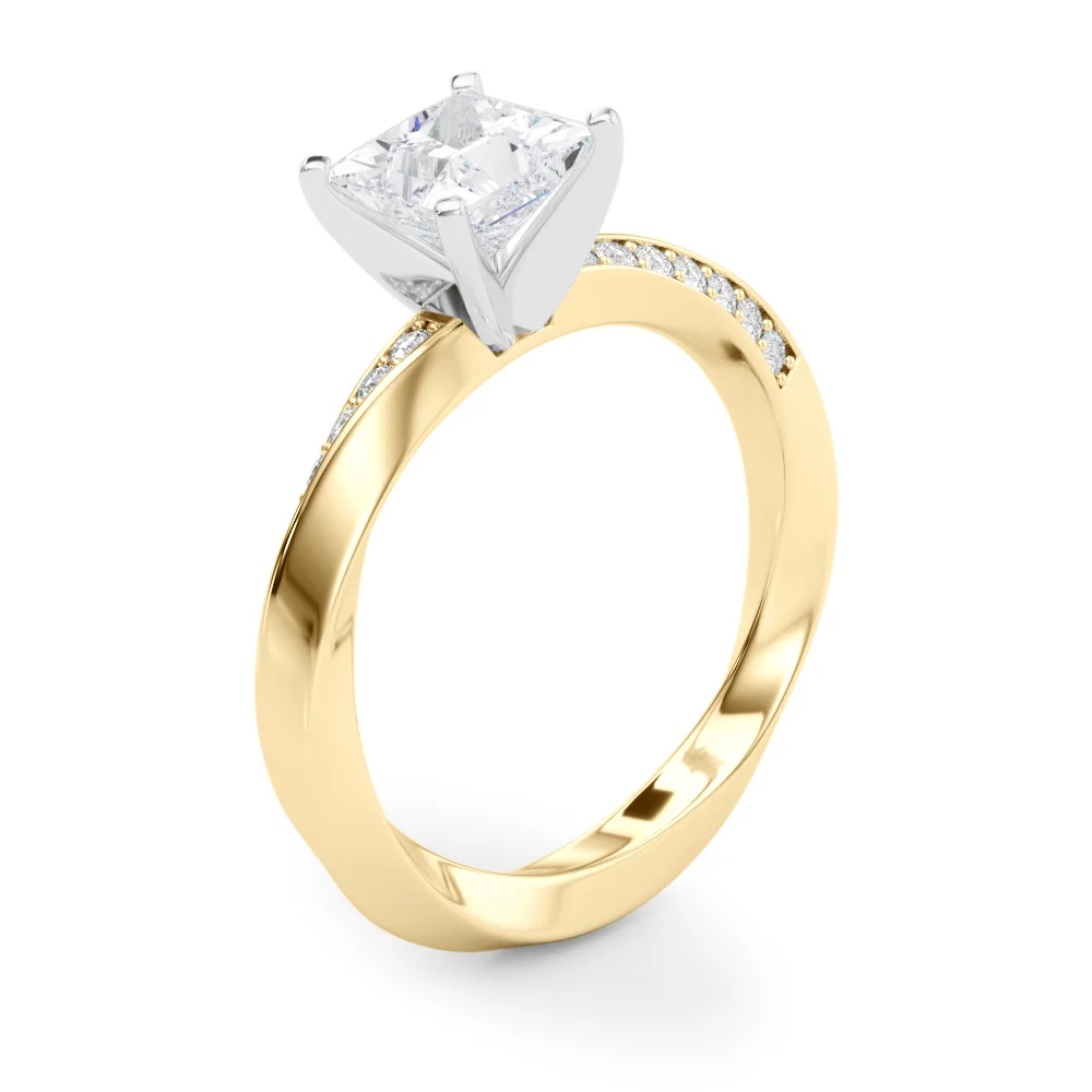 Single Row Twisted Prong Engagement Ring - Image 62