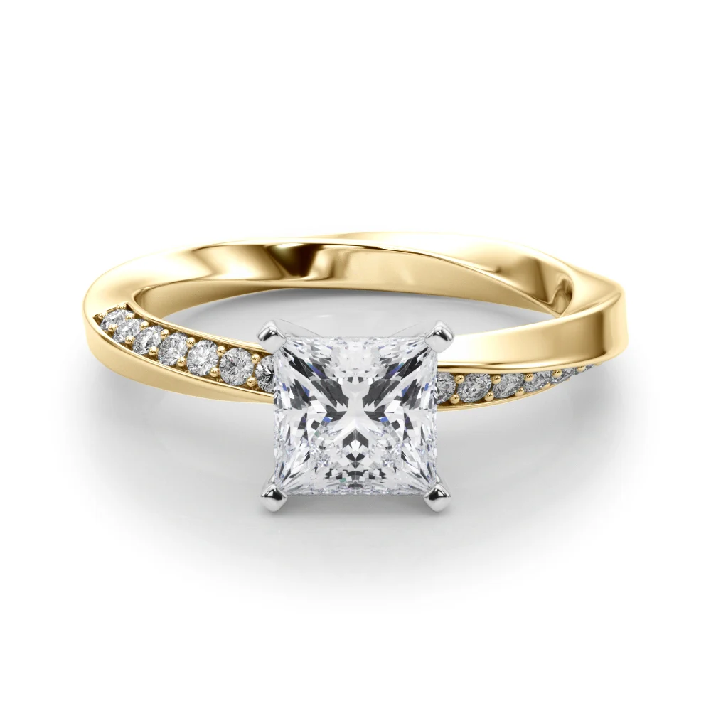 Single Row Twisted Prong Engagement Ring - Image 55