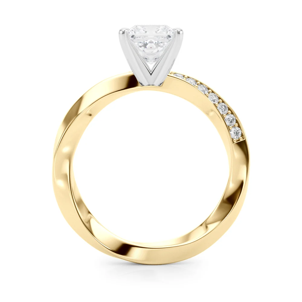 Single Row Twisted Prong Engagement Ring - Image 48