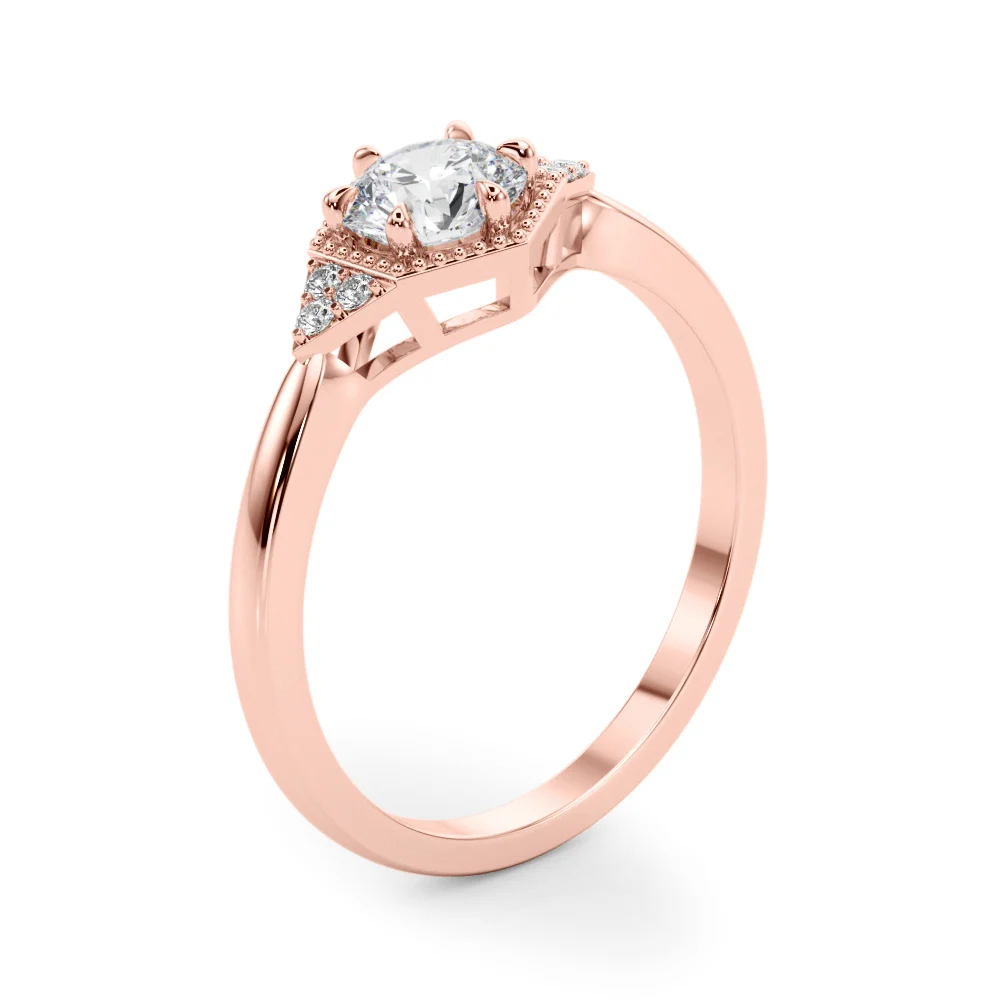 Round Hexagonal Shaped Engagement Ring - Image 14