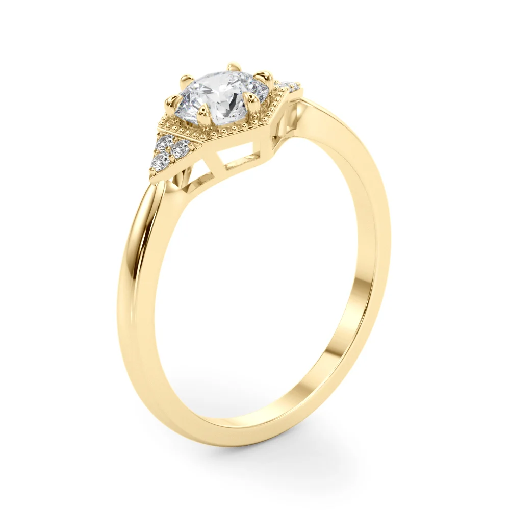 Round Hexagonal Shaped Engagement Ring - Image 9