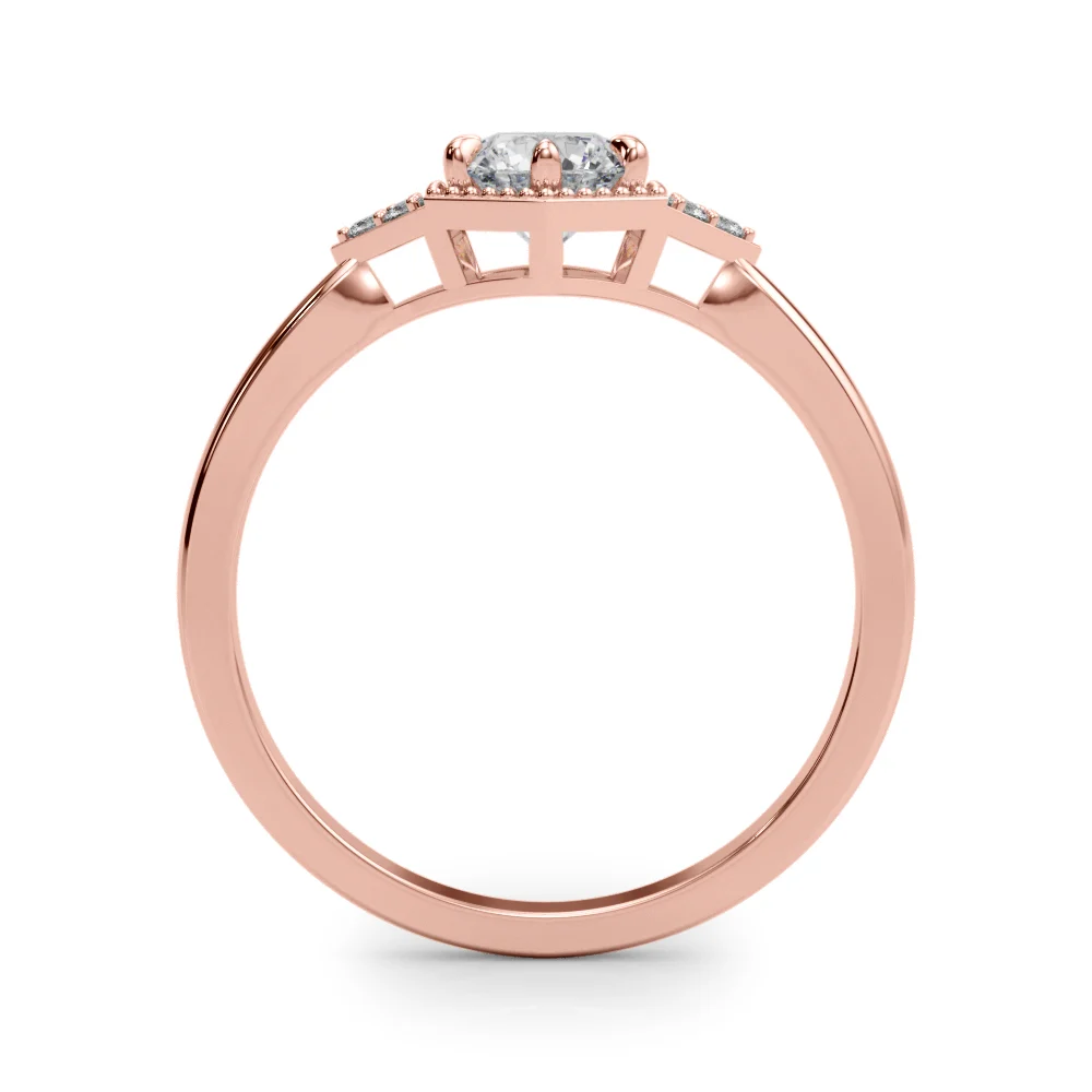 Round Hexagonal Shaped Engagement Ring - Image 12