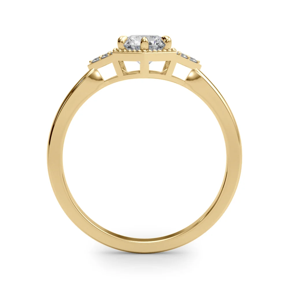 Round Hexagonal Shaped Engagement Ring - Image 7