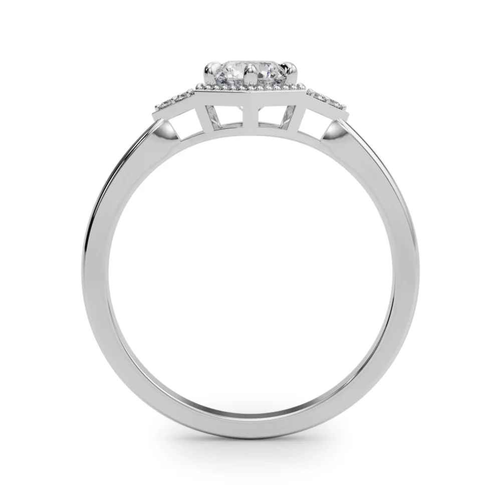 Round Hexagonal Shaped Engagement Ring - Image 2