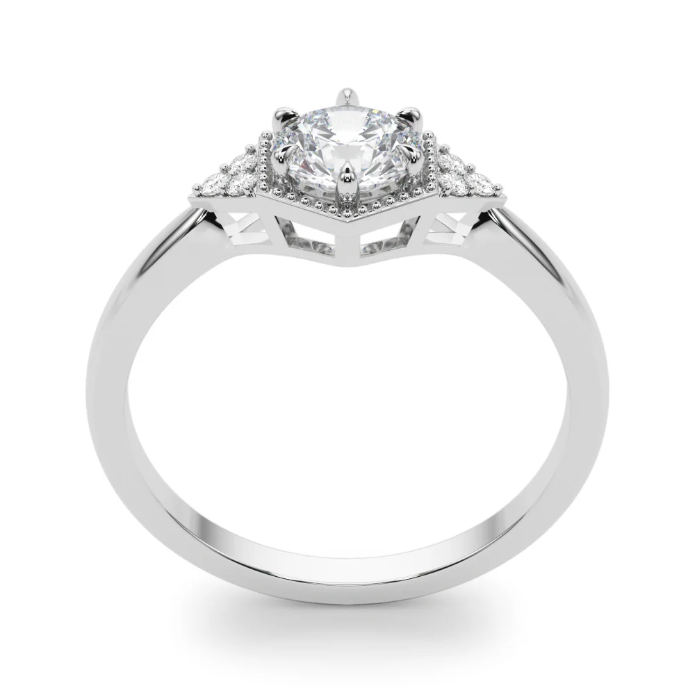 Round Hexagonal Shaped Engagement Ring - Image 5