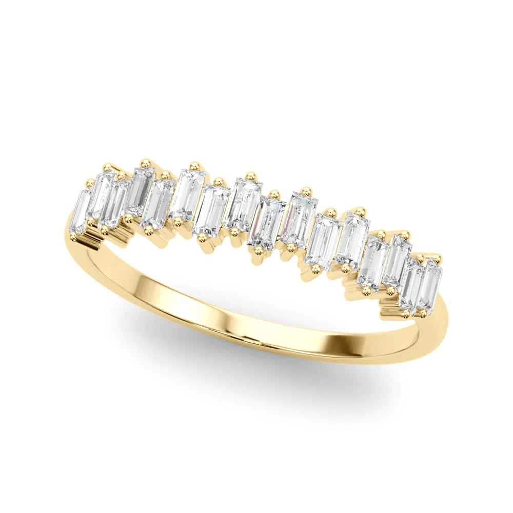 Fancy Shape Baguette Stackable Wedding Bands - Image 5