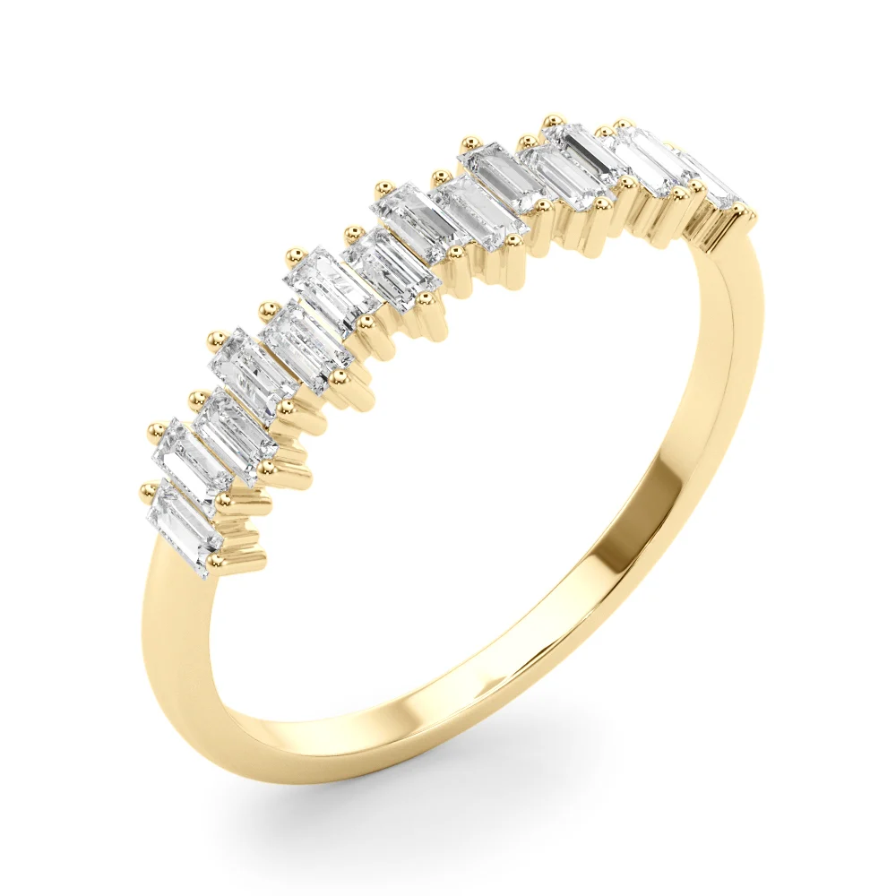 Fancy Shape Baguette Stackable Wedding Bands - Image 8