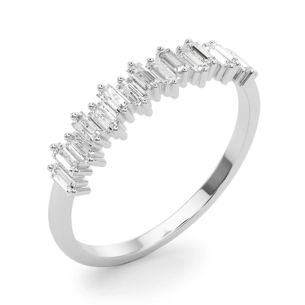 Fancy Shape Baguette Stackable Wedding Bands - Image 4