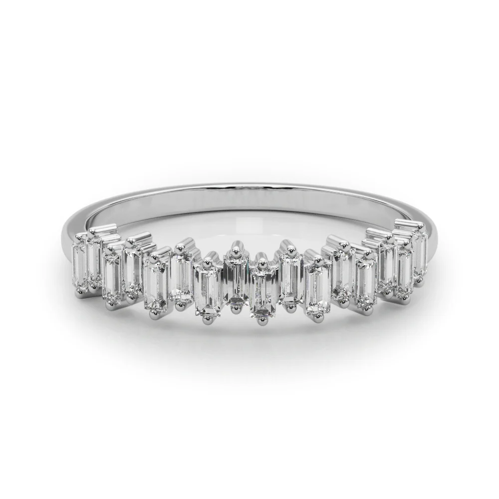 Fancy Shape Baguette Stackable Wedding Bands - Image 3