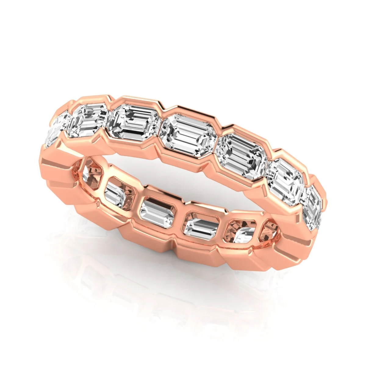 Diamond Emerald Cut Eternity Band - Image 7