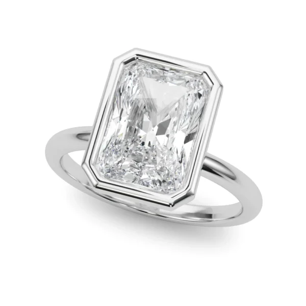 Solitaire Bezel Set Radiant Engagement Ring