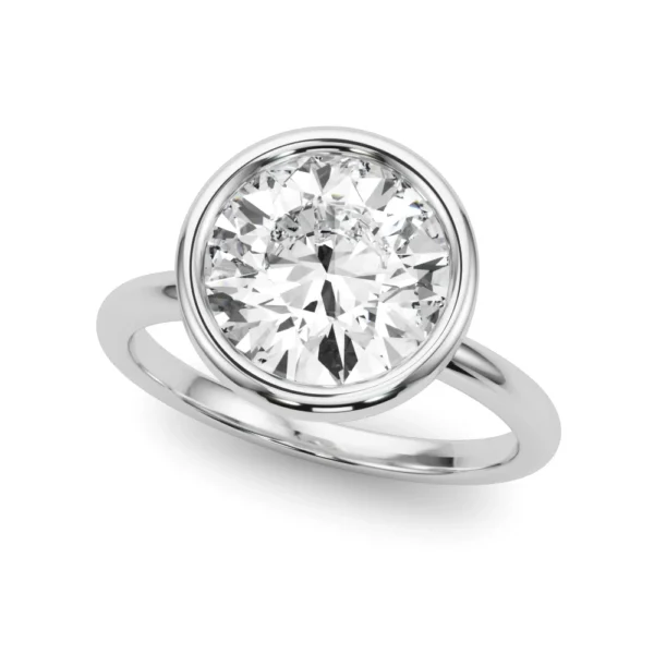 Solitaire Bezel Set Round Engagement Ring