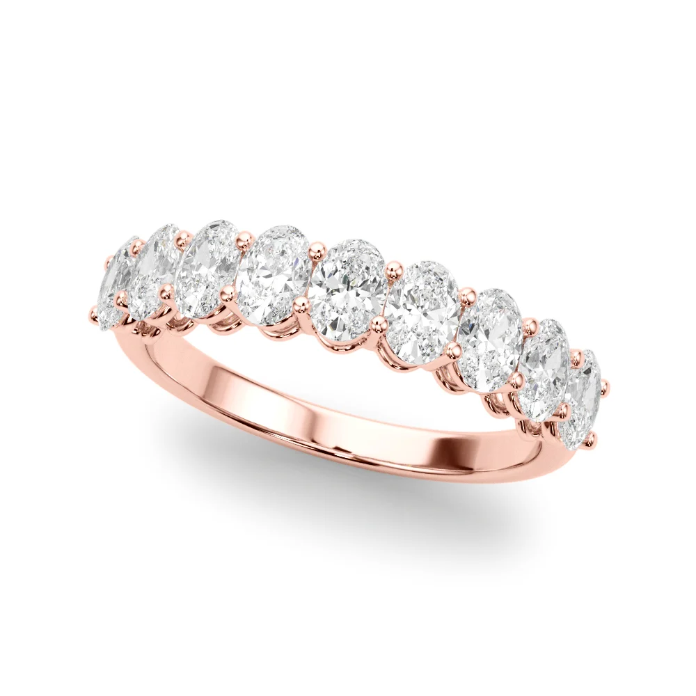 Half Eternity Oval Shape Wedding Band - Image 9