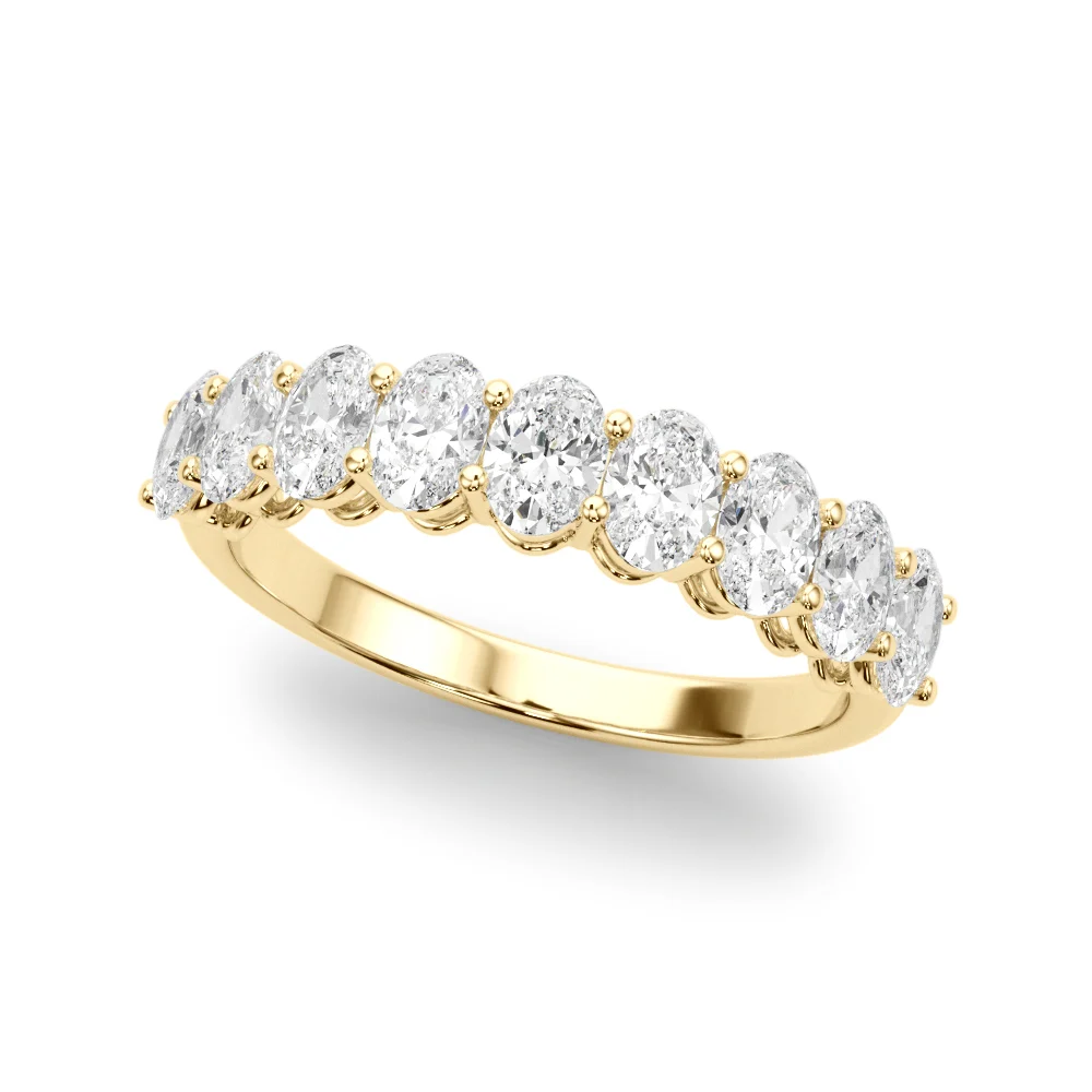 Half Eternity Oval Shape Wedding Band - Image 5