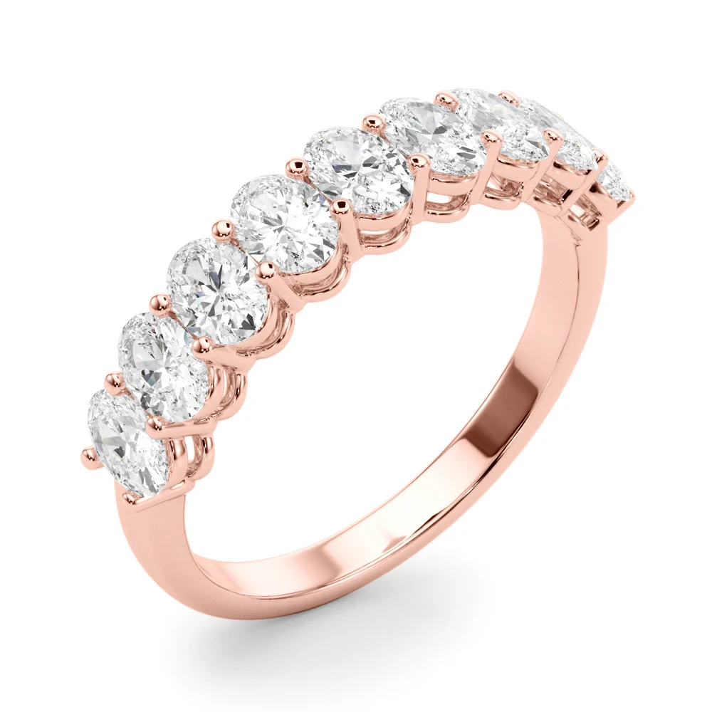 Half Eternity Oval Shape Wedding Band - Image 12