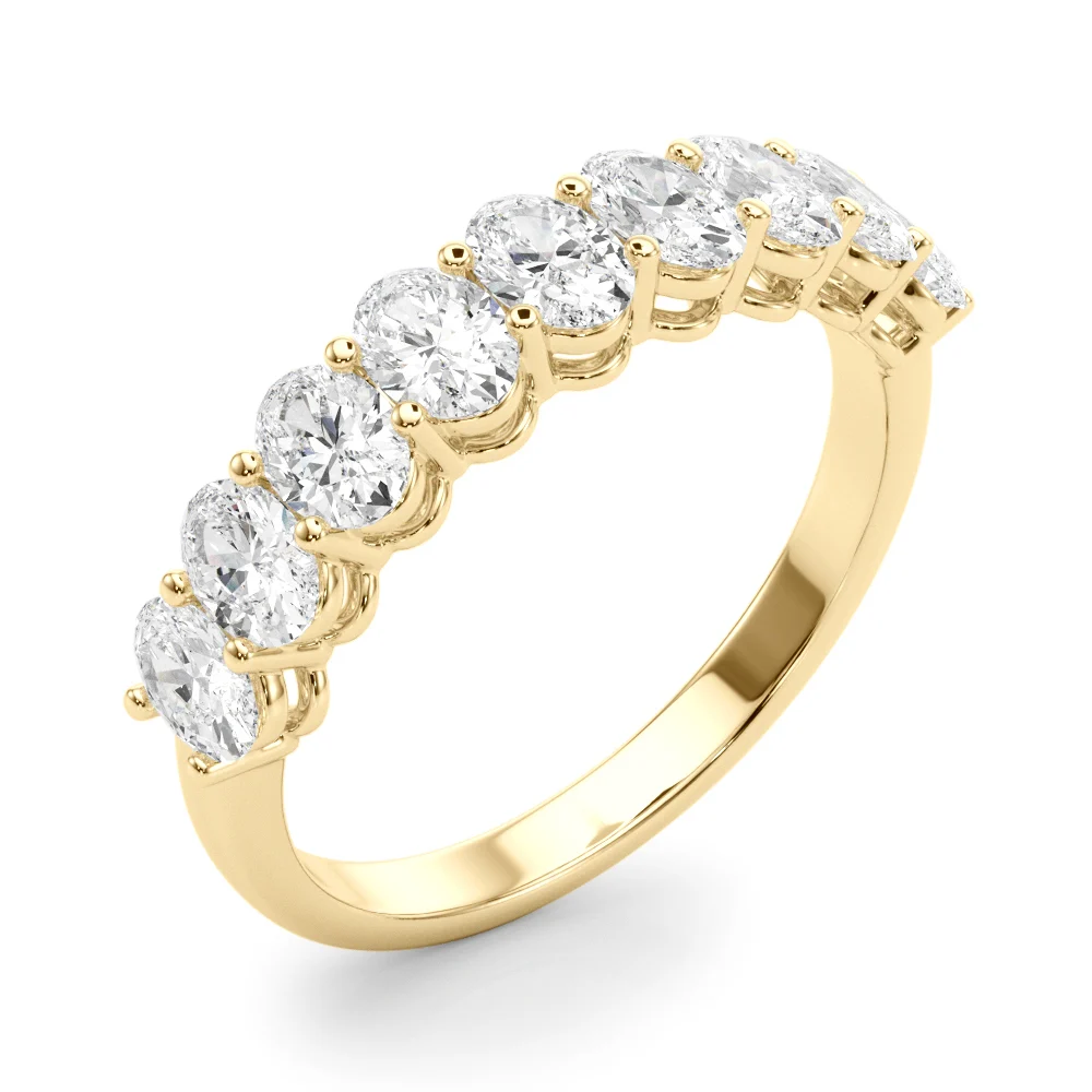 Half Eternity Oval Shape Wedding Band - Image 8