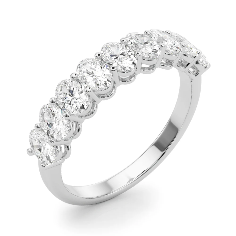 Half Eternity Oval Shape Wedding Band - Image 4