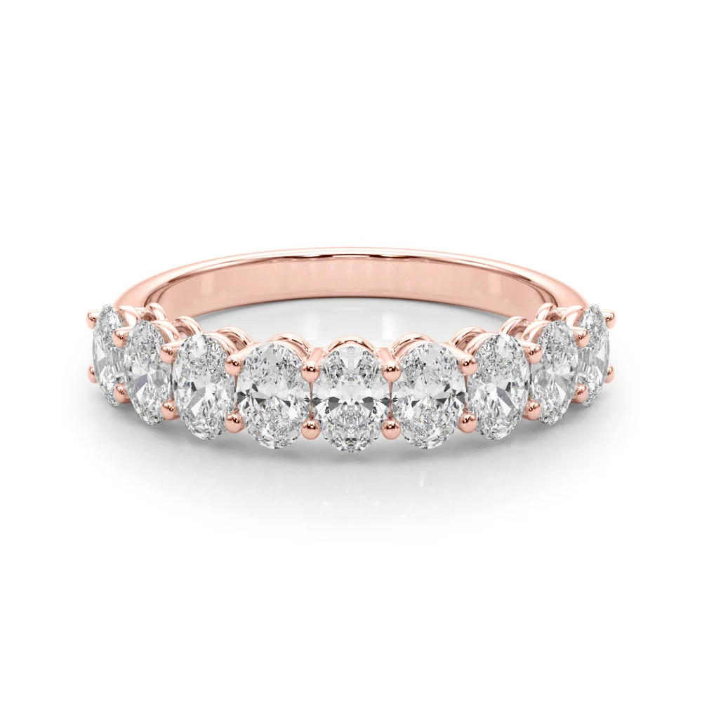 Half Eternity Oval Shape Wedding Band - Image 11