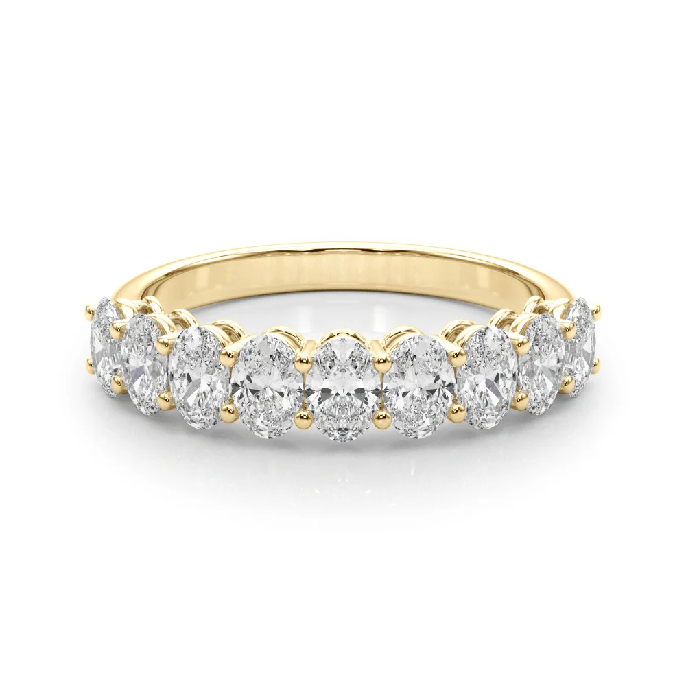 Half Eternity Oval Shape Wedding Band - Image 7