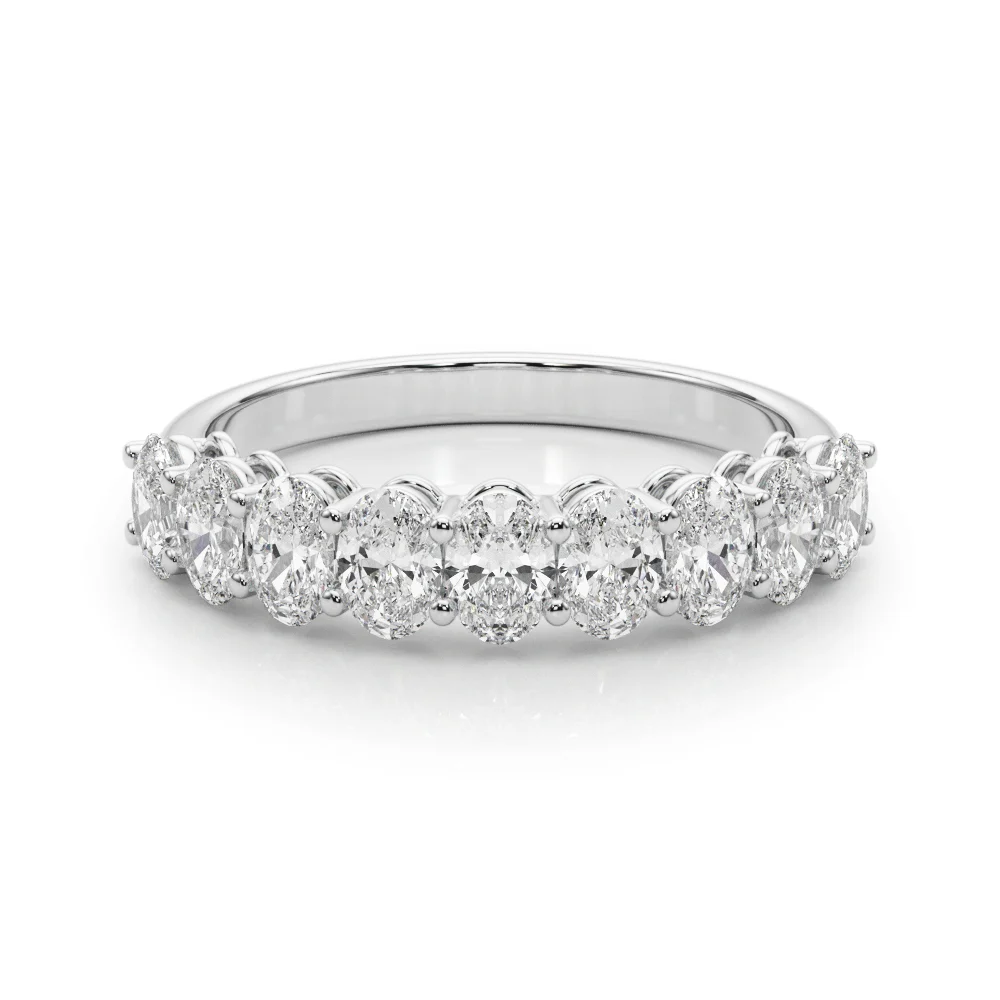 Half Eternity Oval Shape Wedding Band - Image 3