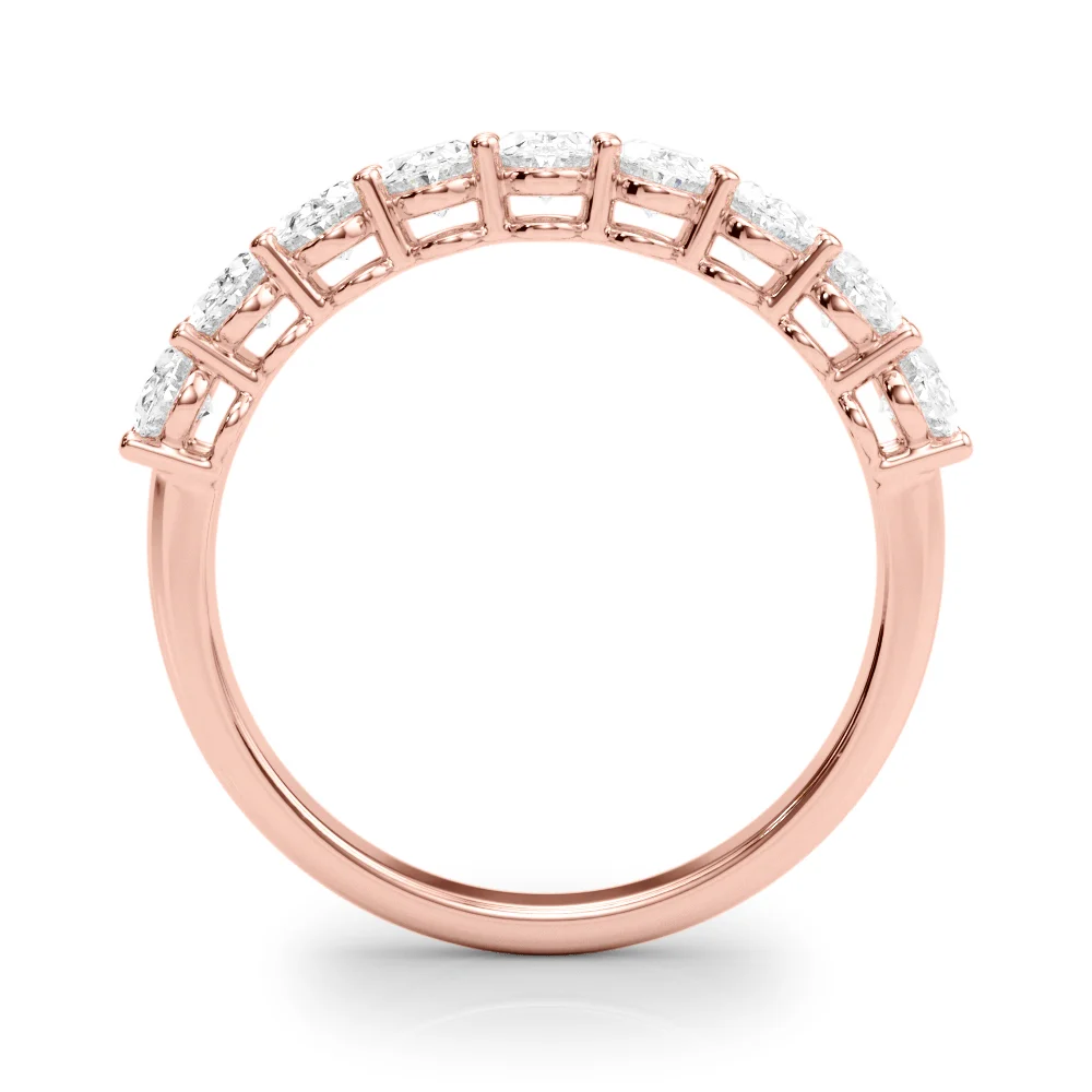 Half Eternity Oval Shape Wedding Band - Image 10